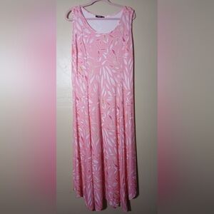 Lily By Firmiana Elegant Pink Sleeveless Floral Dress. Size Medium